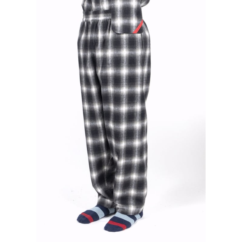 PHINGERIN / NIGHT PANTS NEL OMBRE(black plaid)