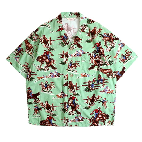 TOWN CRAFT / PAJAMA PRINTED SS SHIRT (green)