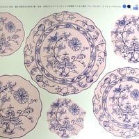 マイセン様式ブルーオニオン転写紙シート（A3）