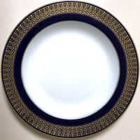 瑠璃 金彩模様リム皿25㎝
