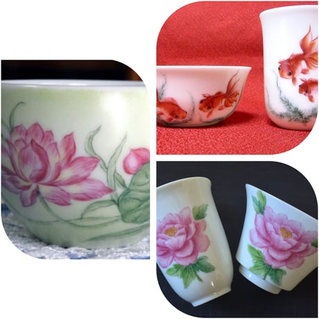 中国茶器用（花・金魚）シート（限定7シート）