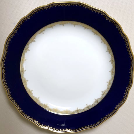 D.瑠璃（入荷数3枚）（細密手描き）金彩リム皿25.5㎝