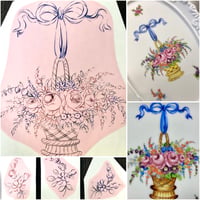 ドレスデン風 花籠リボン（大）小花付き