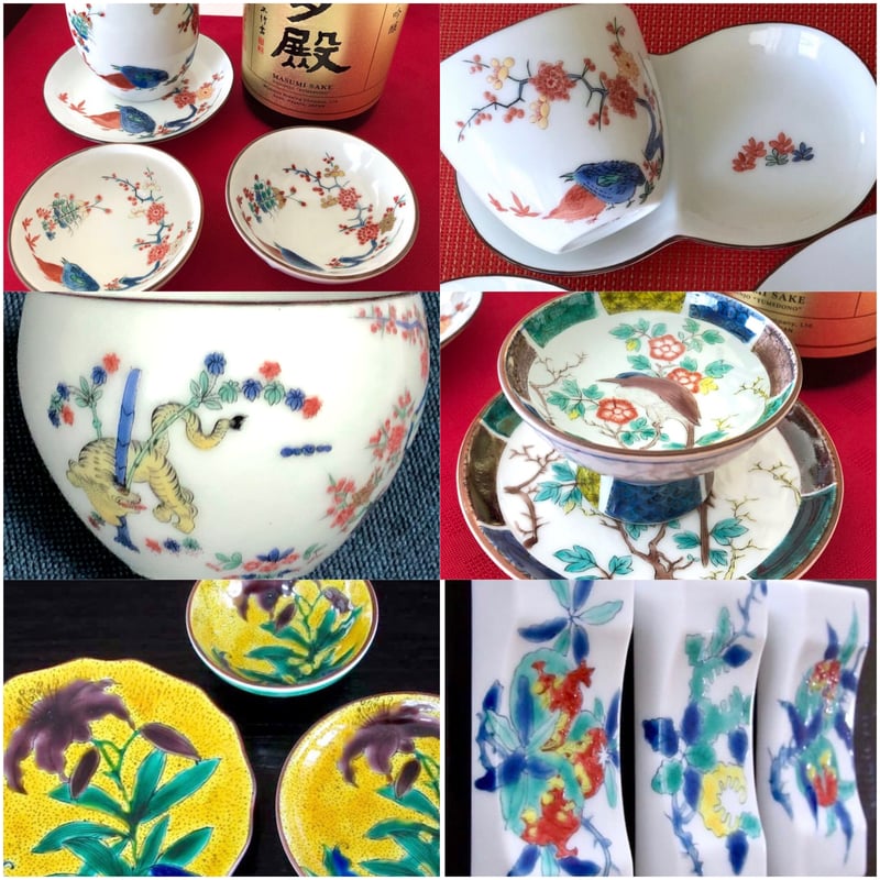 和風彩色.有田・九谷転写紙パック | Meissen's rose & white