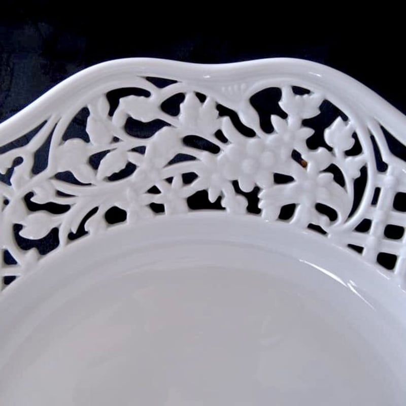 透かし皿25㎝ | Meissen's rose & white porcelain STORE