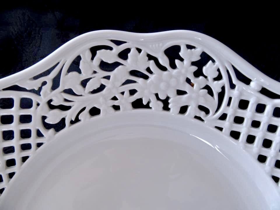 透かし皿25㎝ | Meissen's rose & white porcelain STORE