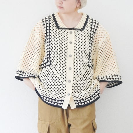 KELEN×HEELANDTOE ケレン シアージップアップブルゾン ホワイト KELEN×HEELANDTOE ケレン シアージップアップブルゾン ホワイト