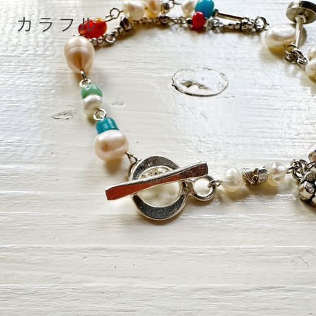 2色＊レディース＊TIGRE BROCANTE-ティグルブロカンテ-ハンギングブレスレット/ブラック、カラフル