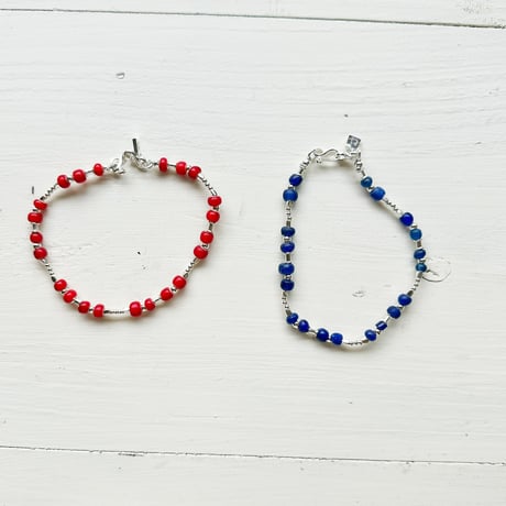 2色＊goods＊MANANAS JEWELRY-マナナス ジュエリー-Silver Mix Antique Beads Bracelet