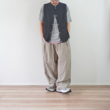 2色＊ユニセックス＊modem design-モデムデザイン-Checked Wide Pants / チェックワイドパンツ