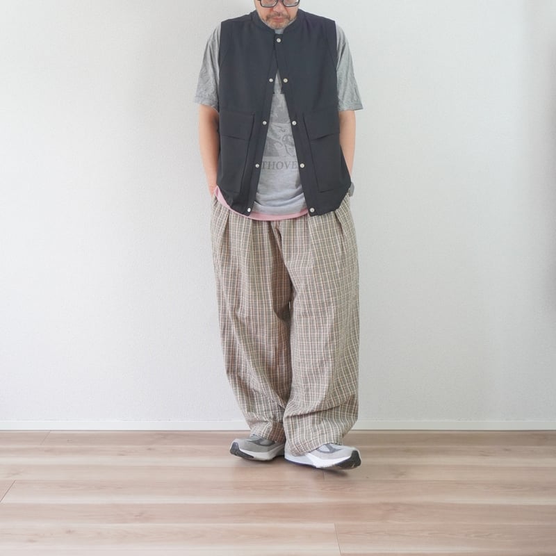2色＊ユニセックス＊modem design-モデムデザイン-Checked Wide Pan