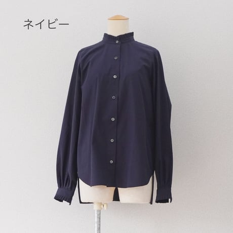 ２色＊レディース＊amne-アンヌ-BROAD frilled blouse / amn-SH-049 /ホワイト、ネイビー