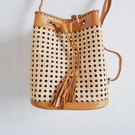 ＊goods＊LIMONCHELLO-リモンチェロ-Ratan / Leather Drawstring Shoulder Bag