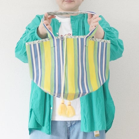 4色＊goods＊SLOWHANDS-スロウハンズ-MULTI STRIPE MESH  TOTE