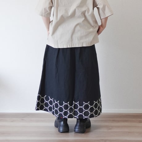 2色＊ASCOT by Torinoco-アスコットバイトリノコ-サークル刺繍フレンチマリンタックスカート