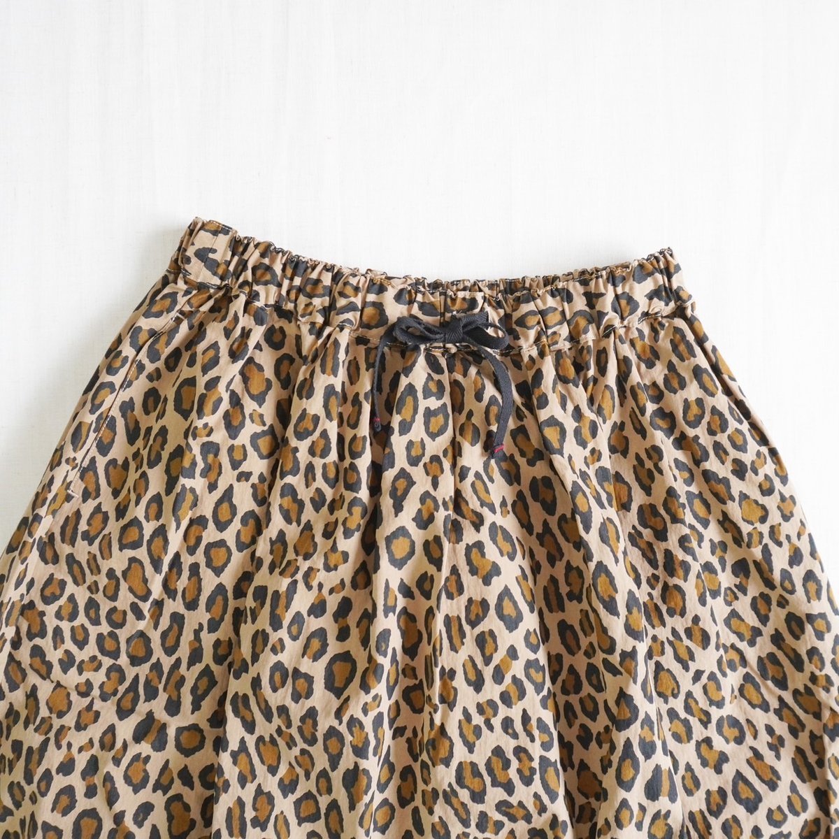 【美品】TIGREBROCANTE 久留米絣　レオパード　デニムスカート　日本製 レディース＊TIGRE BROCANTE-ティグルブロカンテ-C/N レオパード