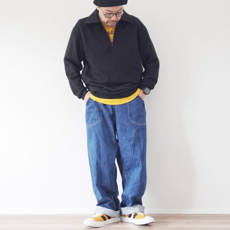 ユニセックス*LA MOND-ラモンド-HALF ZIP SWEAT LM-C-199/ブラ ユニセックス*LA MOND-ラモンド-HALF ZIP SWEAT LM-C-199/ブラ