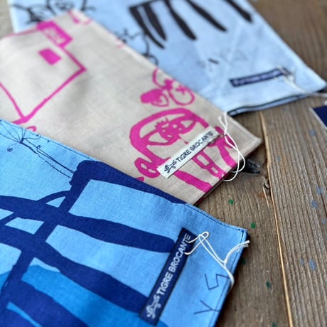 3色＊GOODS＊TIGRE BROCANTE-ティグルブロカンテ-KAKEI boys 柄 ガーゼバンダナ