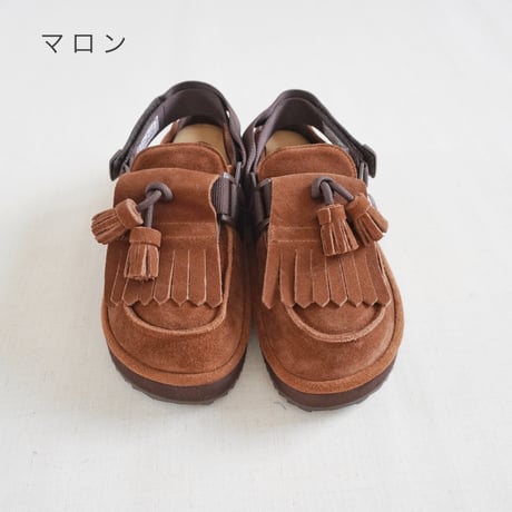 再入荷2色＊ユニセックス＊SHAKA-シャカ-SK-296 SHAKA 2way キルトタッセル ミュール サンダル MOC MULE TASSEL SUEDE /ブラック、マロン