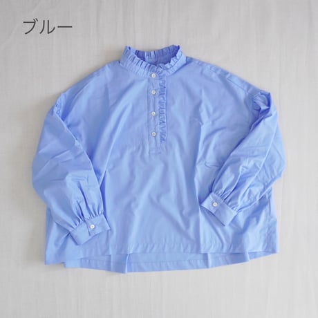 ＊4色＊レディース＊ LinenYa – リネンヤ – コットンフリル長袖ブラウス