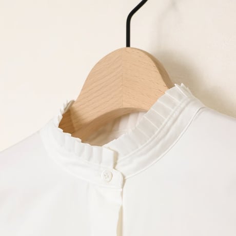 ２色＊レディース＊amne-アンヌ-BROAD frilled blouse / amn-SH-049 /ホワイト、ネイビー