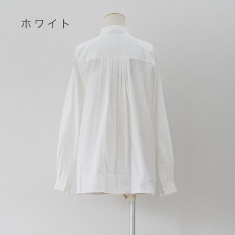 ２色＊レディース＊amne-アンヌ-BROAD frilled blouse / amn-SH-049 /ホワイト、ネイビー