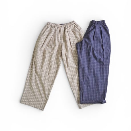 2色＊ユニセックス＊modem design-モデムデザイン-Checked Wide Pants / チェックワイドパンツ