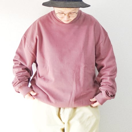 ユニセックス＊Nasngwam-ナスングワム-FLOWER EYES CREW SWEAT / スモークピンク