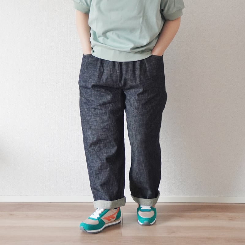 レディース*Linen ya-リネンヤ-ストレッチデニム タック レディース*Linen ya-リネンヤ-ストレッチデニム タック