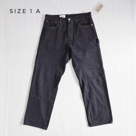 ＊ユニセックス＊YOUSED-ユーズド-DOUBLE BLACK PAINTER PANTS ブラック2度染めペインターパンツ