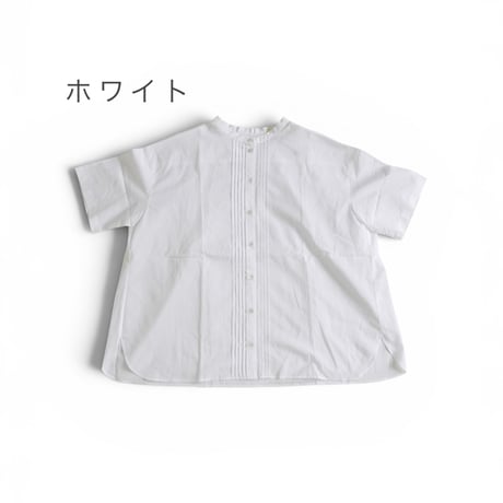 2色＊レディース＊LinenYa-リネンヤ-ピンタック半袖ブラウス