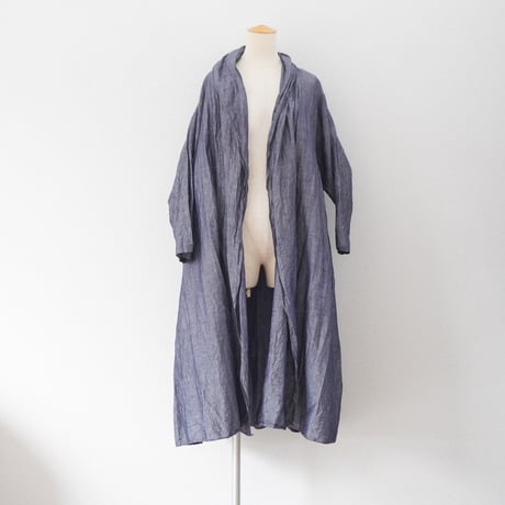 ＊レディース＊Linenya-リネンヤ-コットンリネン ショールカラーガウンコート