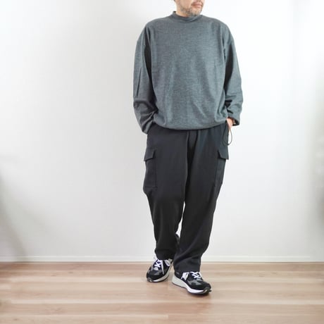 2色＊ユニセックス＊LA MOND-ラモンド-DRAWST MOCK NECK WOOL LONGTEE（LM-C207-WL）