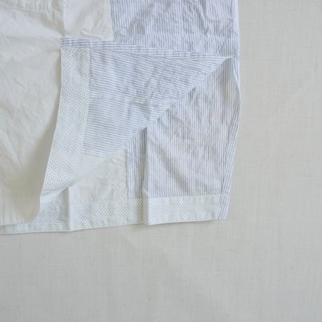 ＊レディース＊快晴堂 -風をはらむ、七分袖ロングシャツ 初夏の木漏れ日にゆれるシャツ62S-06/c/#1 白×ストライプ
