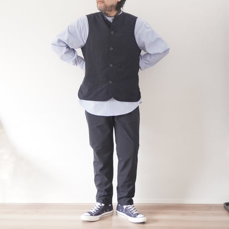 ＊ユニセックス＊LA MOND-ラモンド-STRETCH EASY TROUSERS/LM-P-126-PR ネイビーブラック