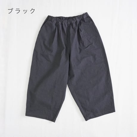＊レディース＊Linenya-リネンヤ-CORDURA®︎ 天日干しワッシャー タックワイドパンツ/ブラック