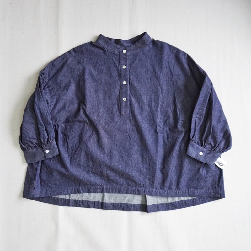 レディース＊Linen ya-リネンヤ-8ozデニムスタンドカラー
