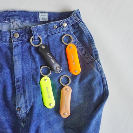 ４色＊ユニセックス＊ [1/2HALF] KEY/PAY (ITALIAN LEATHER ＆ NEON LEATHER)