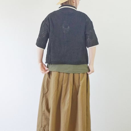 ＊レディース＊KELEN-ケレン-ショート丈刺繍メッシュシャツ"DAG"