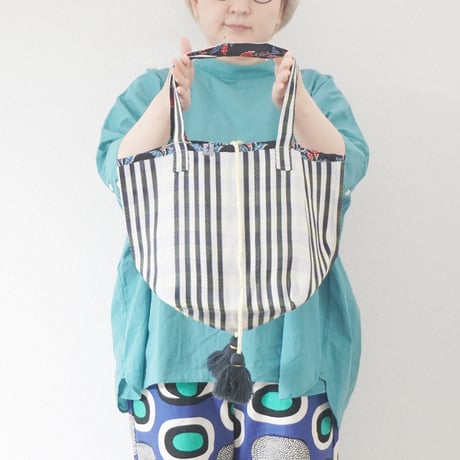 4色＊goods＊SLOWHANDS-スロウハンズ-MULTI STRIPE MESH  TOTE