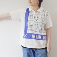 レディース＊快晴堂-Girl'sカロハプリント セーラーズCap柄 カロハプルオーバーシャツ/51S-25