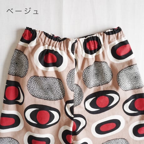 2色レディース＊ASCOT by yim-アスコット-綿麻キャンバス ダエン柄ワイドパンツ