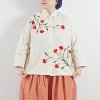 ＊レディース＊Jawandi-ジャワンディー-Emb Dye 3/4 Sleeve Shirts/ハンド刺繍8部袖シャツ