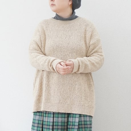 2色＊ユニセックス＊ORDINARY FITS-オーディナリーフィッツ-COTTON PULLOVER  KN005-125/ブラック、ベージュ