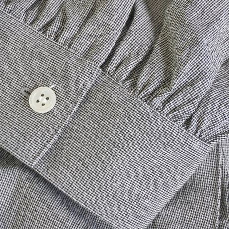 レディース＊Linenya-リネンヤ-オーガニックコットン千鳥チェック スタンドカラーワンピース