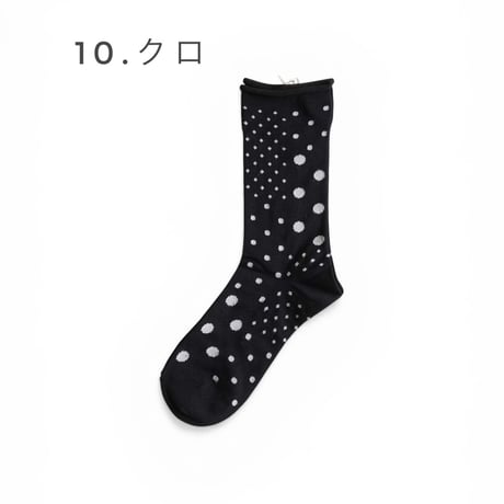 4色＊レディース＊prit -パッチワークドットソックス P02660
