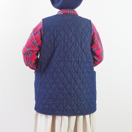 ＊レディース＊TIGRE BROCANTE-ティグルブロカンテ-Fastening Tape Vest 7ozデニムキルティング ファスニングテープベスト