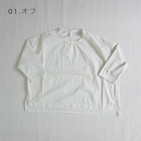 2色＊レディース＊prit-プリット-47/2サイロプレミアム天竺×50/1ブロード 切替7分袖ビッグプルオーバー P91635