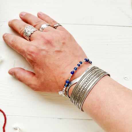 2色＊goods＊MANANAS JEWELRY-マナナス ジュエリー-Silver Mix Antique Beads Bracelet