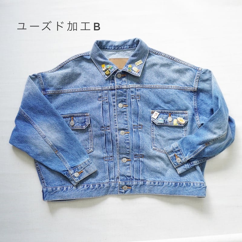美品ビアズリー ショートデニムジャケット インディゴブルー サイズF*TC294 セール】Levi's/リーバイス オーバーサイズ デニムジャケット